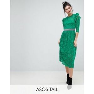 ASOS tall green lace dress